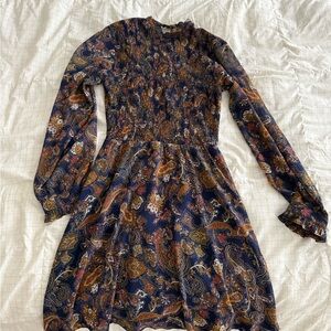 Sun & Shadow Multicolor Paisley Long Sleeve Dress